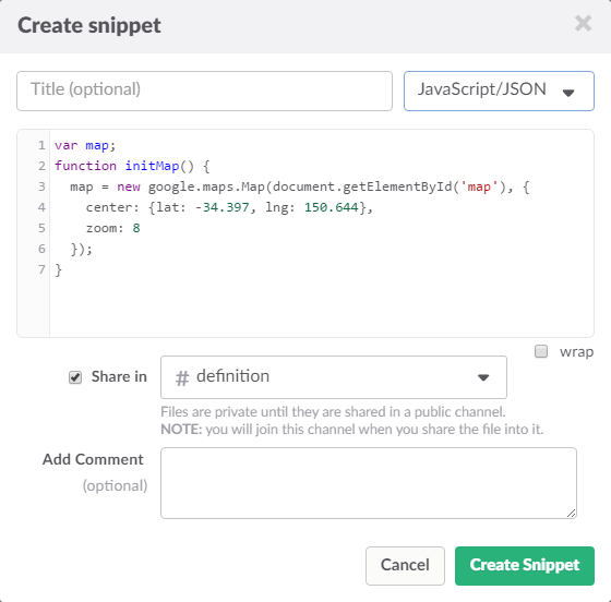 crear fragmento de código demostración