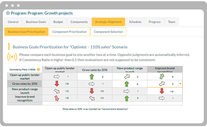 Strategic planning view