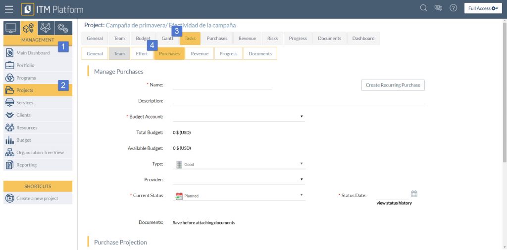 ITM Platform, purchases