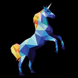 Unicornio, fondo negro